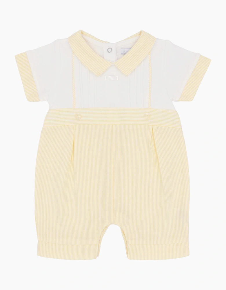 Boys Lemon Yellow Stripe Romper