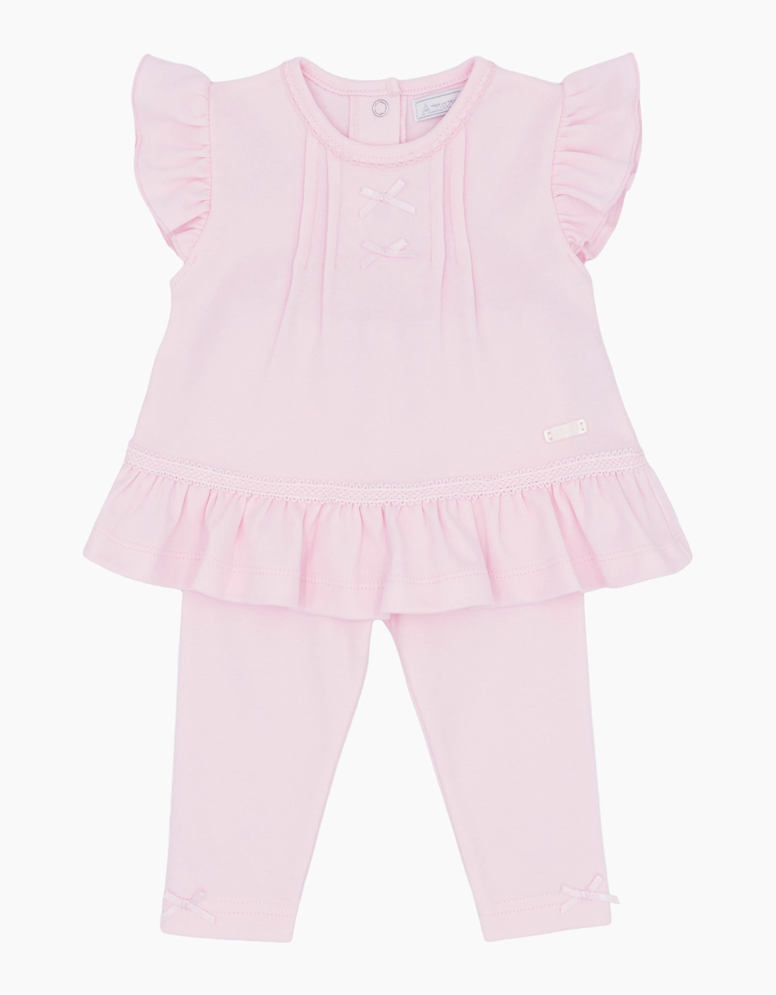 Girls Pink Soft Cotton Legging Set, 2 of 1