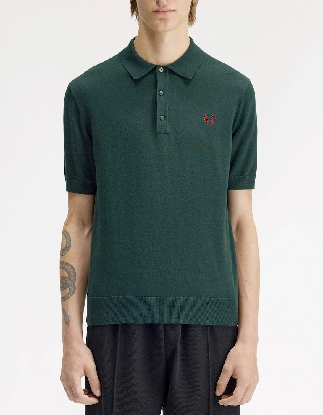 Fred Perry Cotton Knitted Polo Shirt