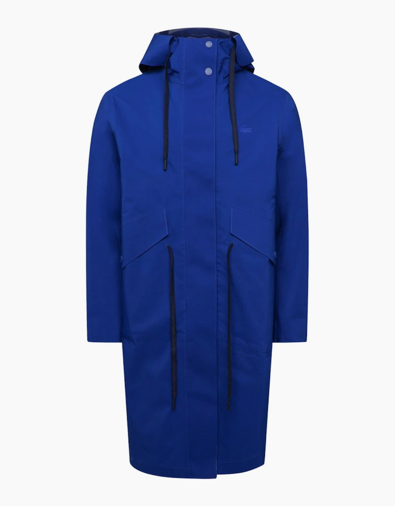 Long Hooded Water-Resistant Parka Jacket