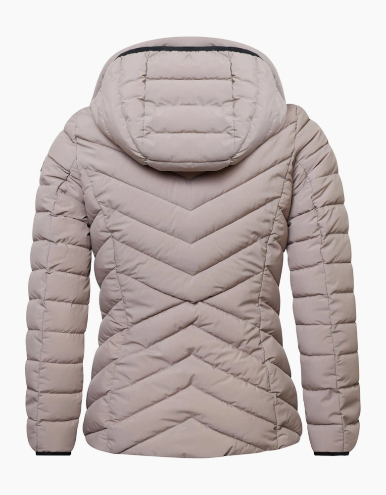Bibbed Zip Front Puffer Jacket