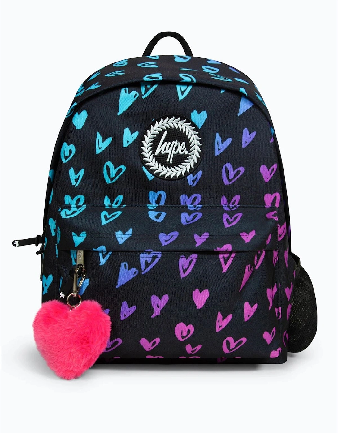 Hype Women's Black Iconic Girl's Scribble Hearts Backpack 40Cm
