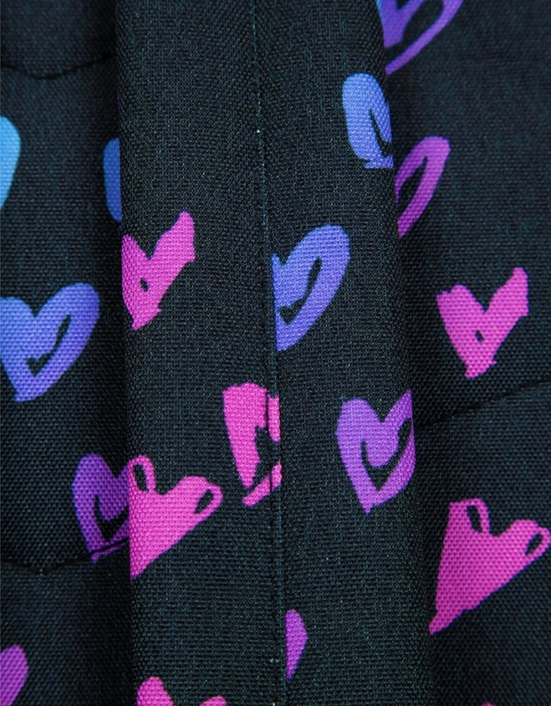 Iconic Girl's Black Scribble Hearts Backpack