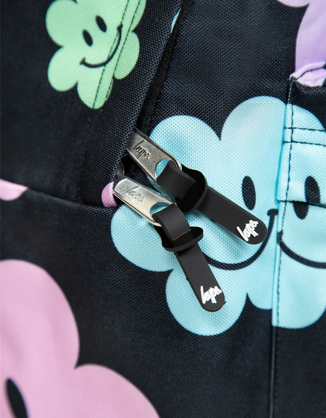 Iconic Girl's Black Happy Flower Backpack