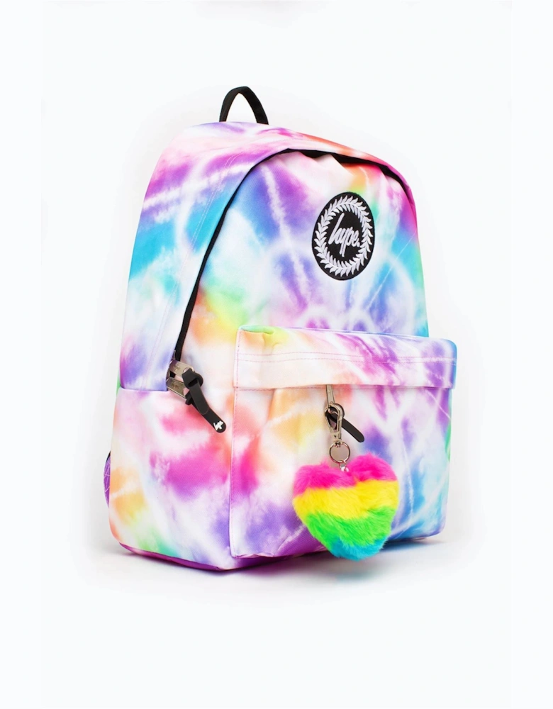 Iconic Girl's Rainbow Heart Tie Dye Backpack
