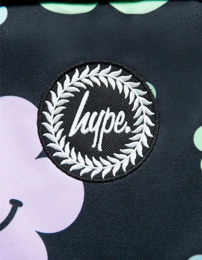 Iconic Girl's Black Happy Flower Backpack