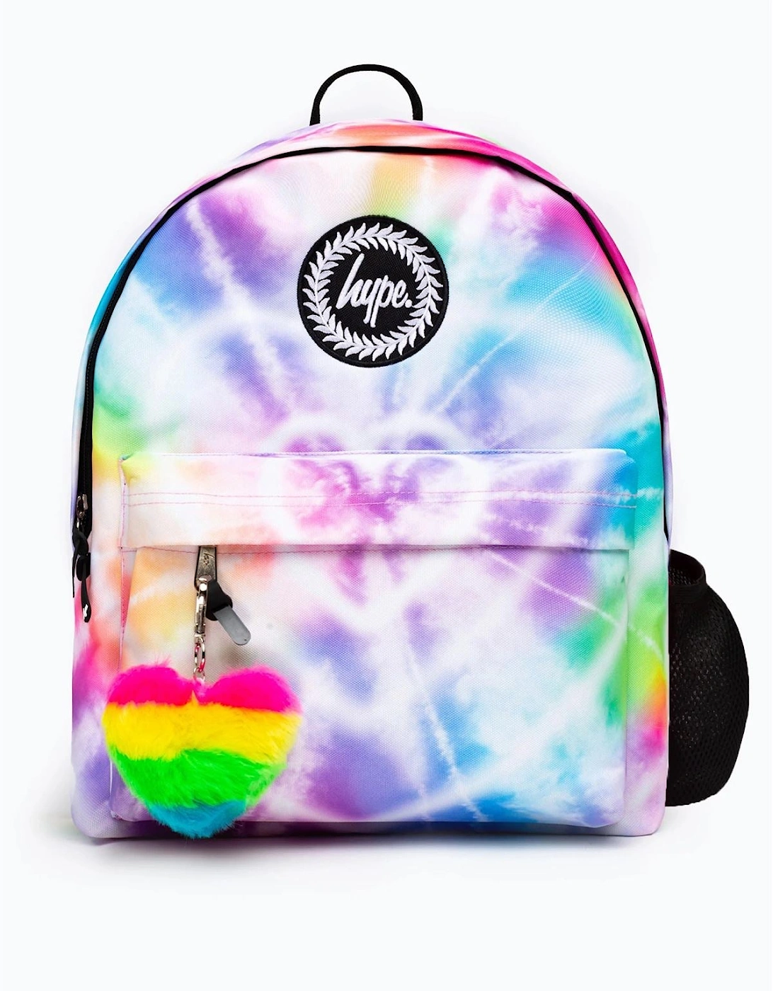 Hype Women's Pink Iconic Girl's Rainbow Heart Tie Dye Backpack 40Cm