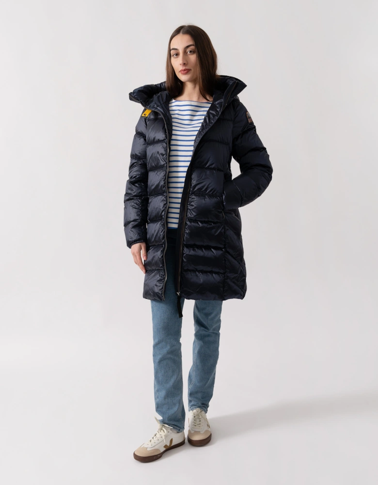 Marion Womens Hooded Down Jacket - Blue Navy 316