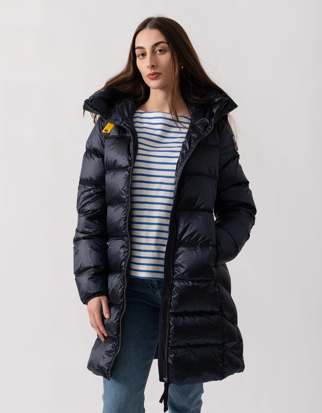 Marion Womens Hooded Down Jacket - Blue Navy 316, 8 of 7