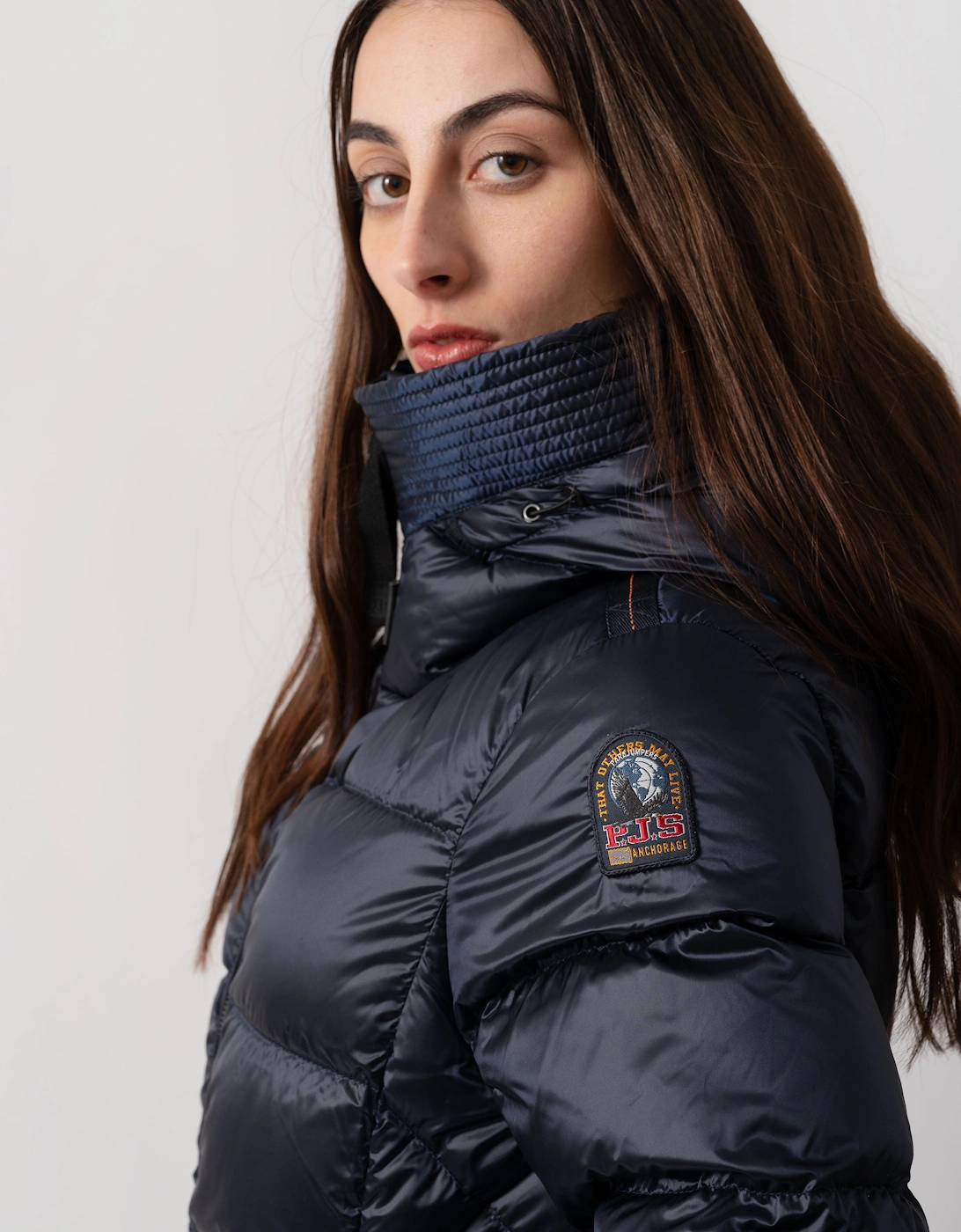 Marion Womens Hooded Down Jacket - Blue Navy 316