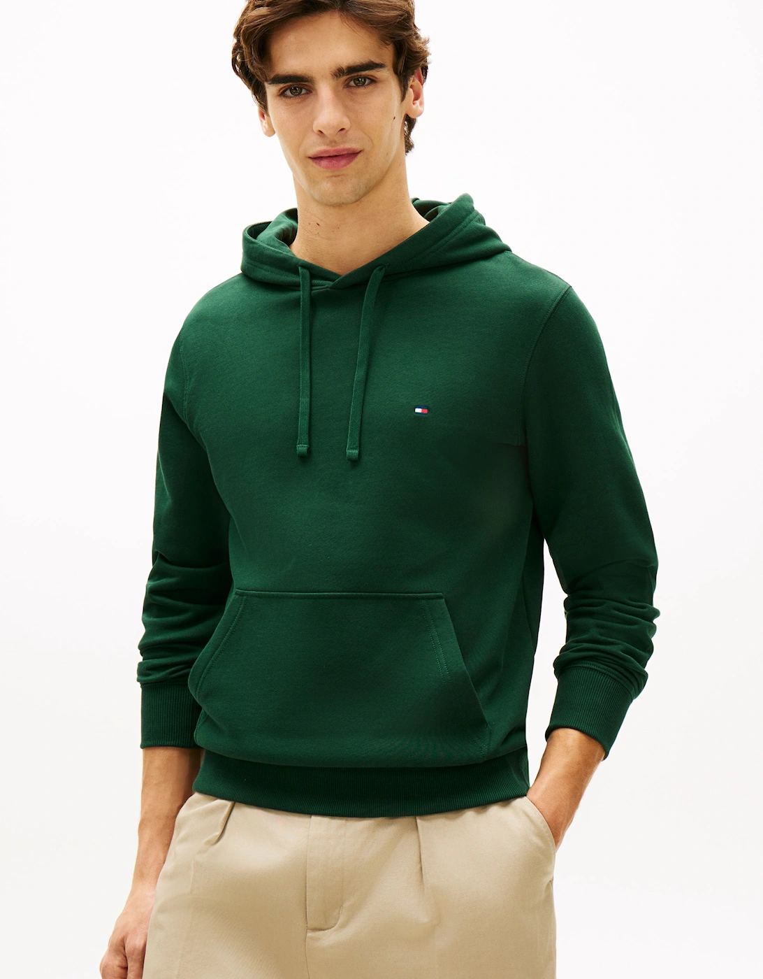 Tommy Hilfiger Men's Green Essential Terry Hoodie - Nocturnal - Size: 40