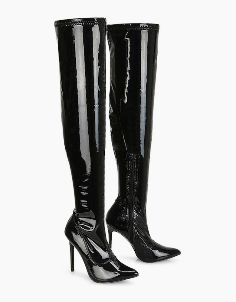 Womens/Ladies Piper Zip High Heel Thigh-High Boots