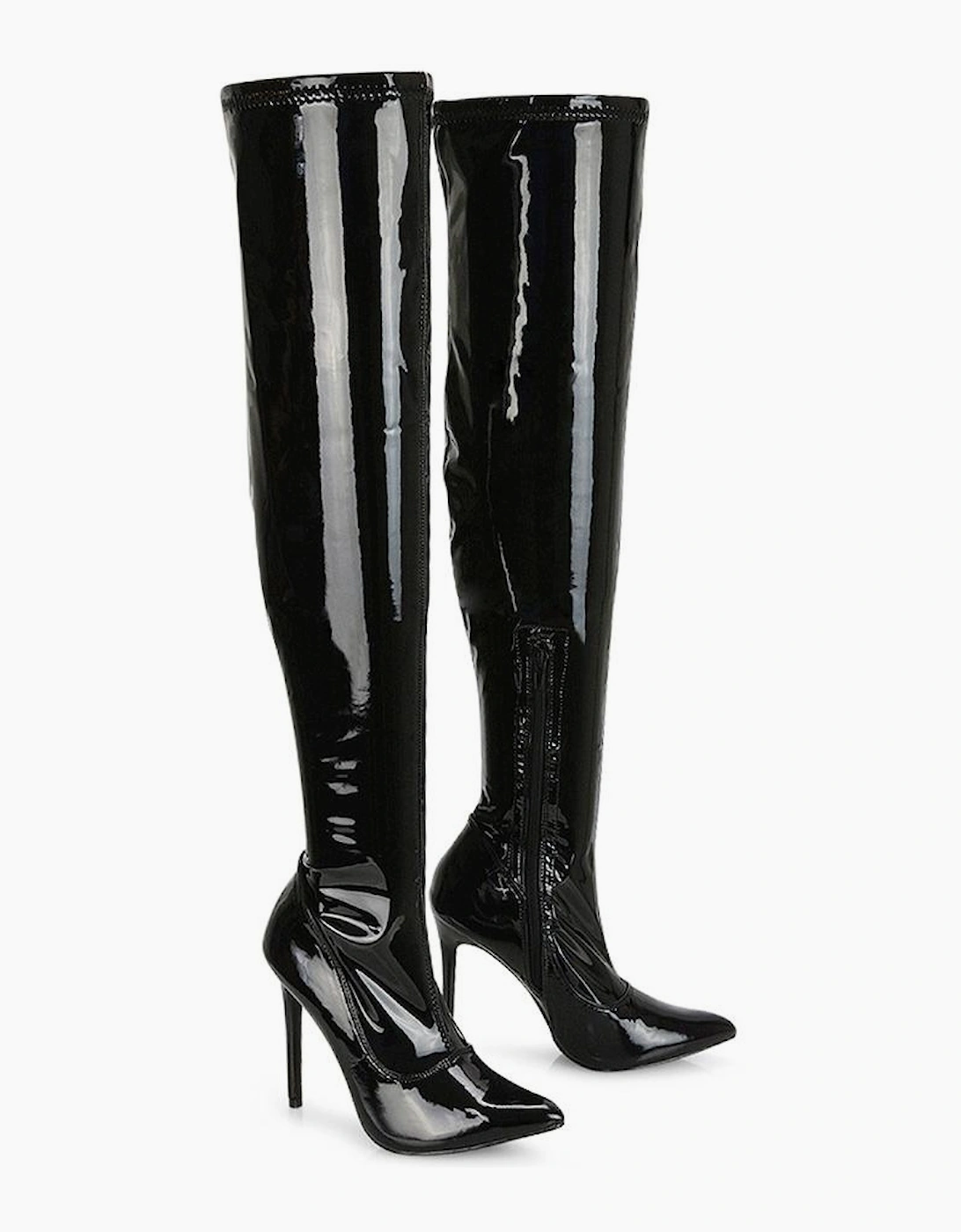 Womens/Ladies Piper Zip High Heel Thigh-High Boots