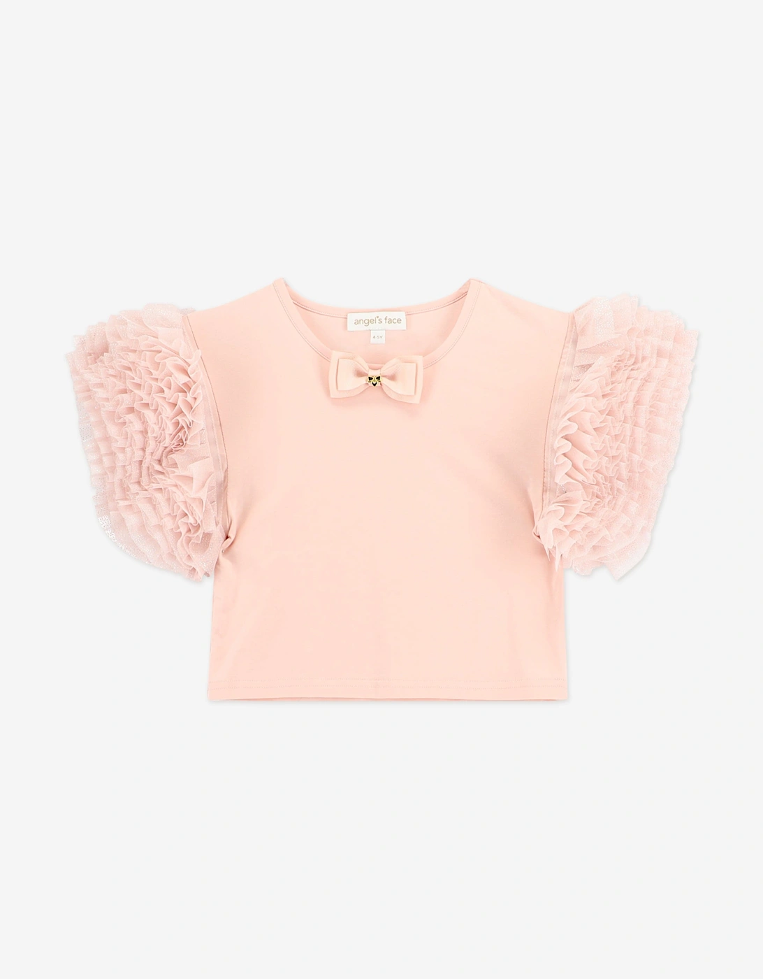 Angels Face Girls Lessi Puff Tulle Sleeve Top in Pink, 6 of 5