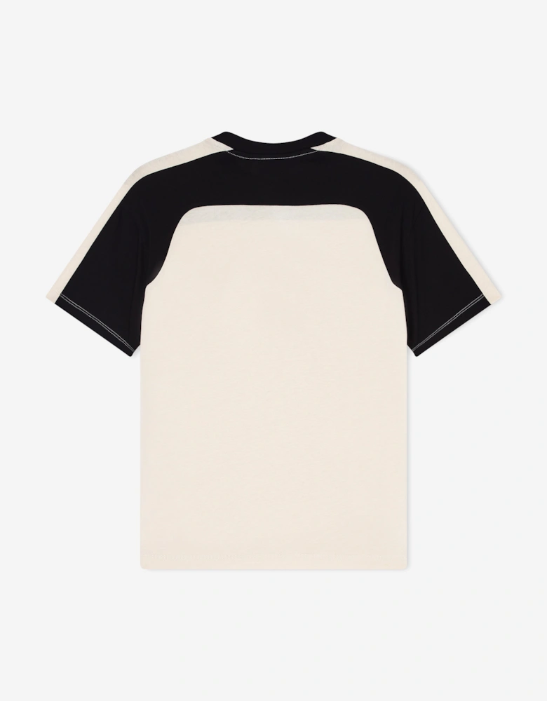 Emporio Armani Boys Train Summer Block T-Shirt in Beige