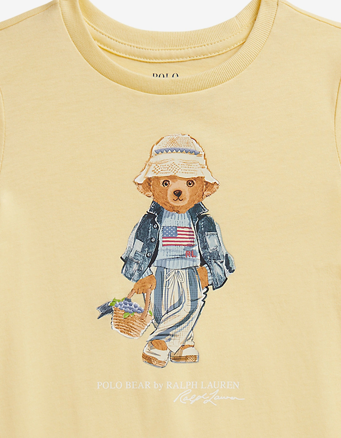 Girls Polo Bear Jersey Dress in Yellow
