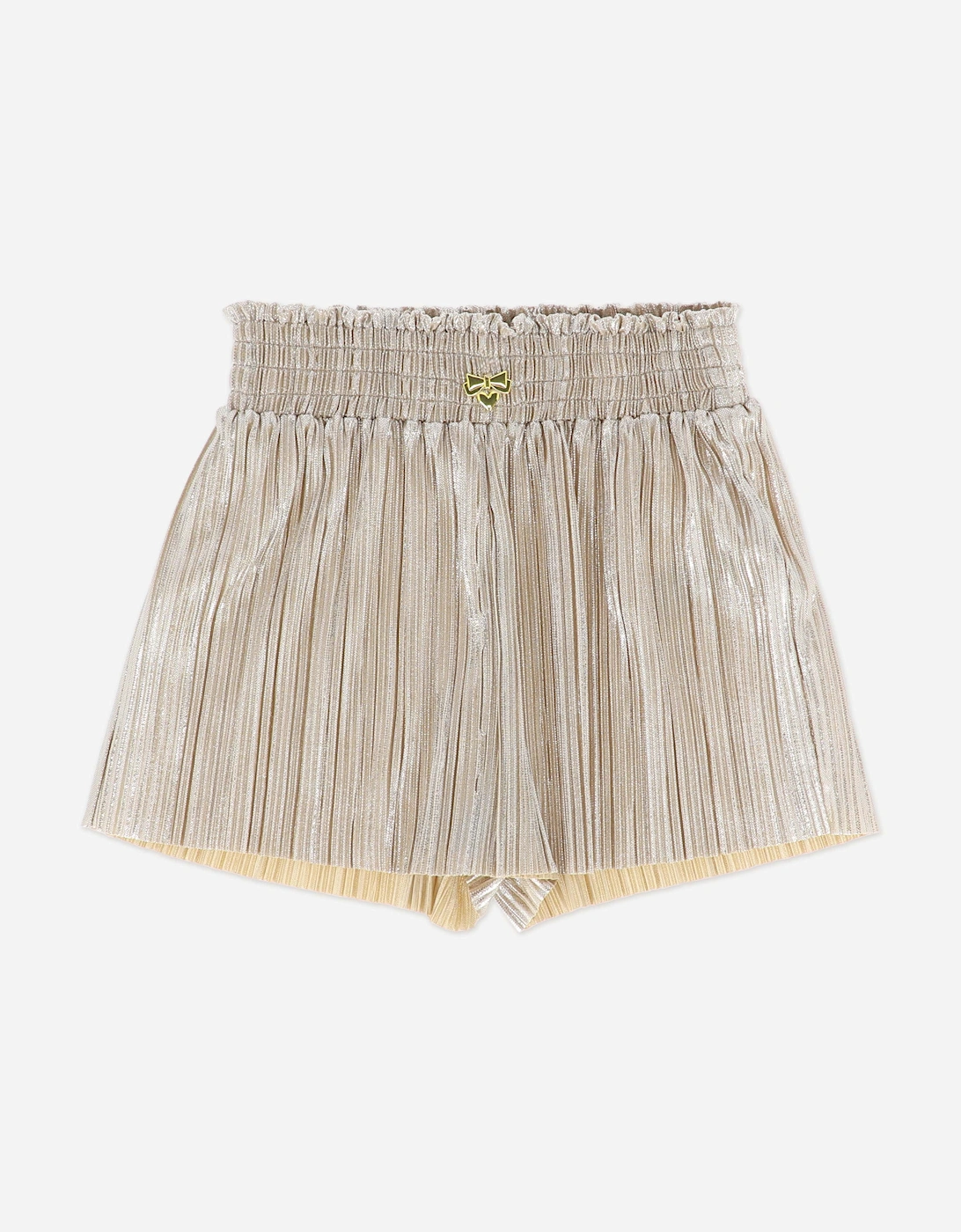 Angels Face Girls Fortuna Metallic Pleated Short Set in Gold