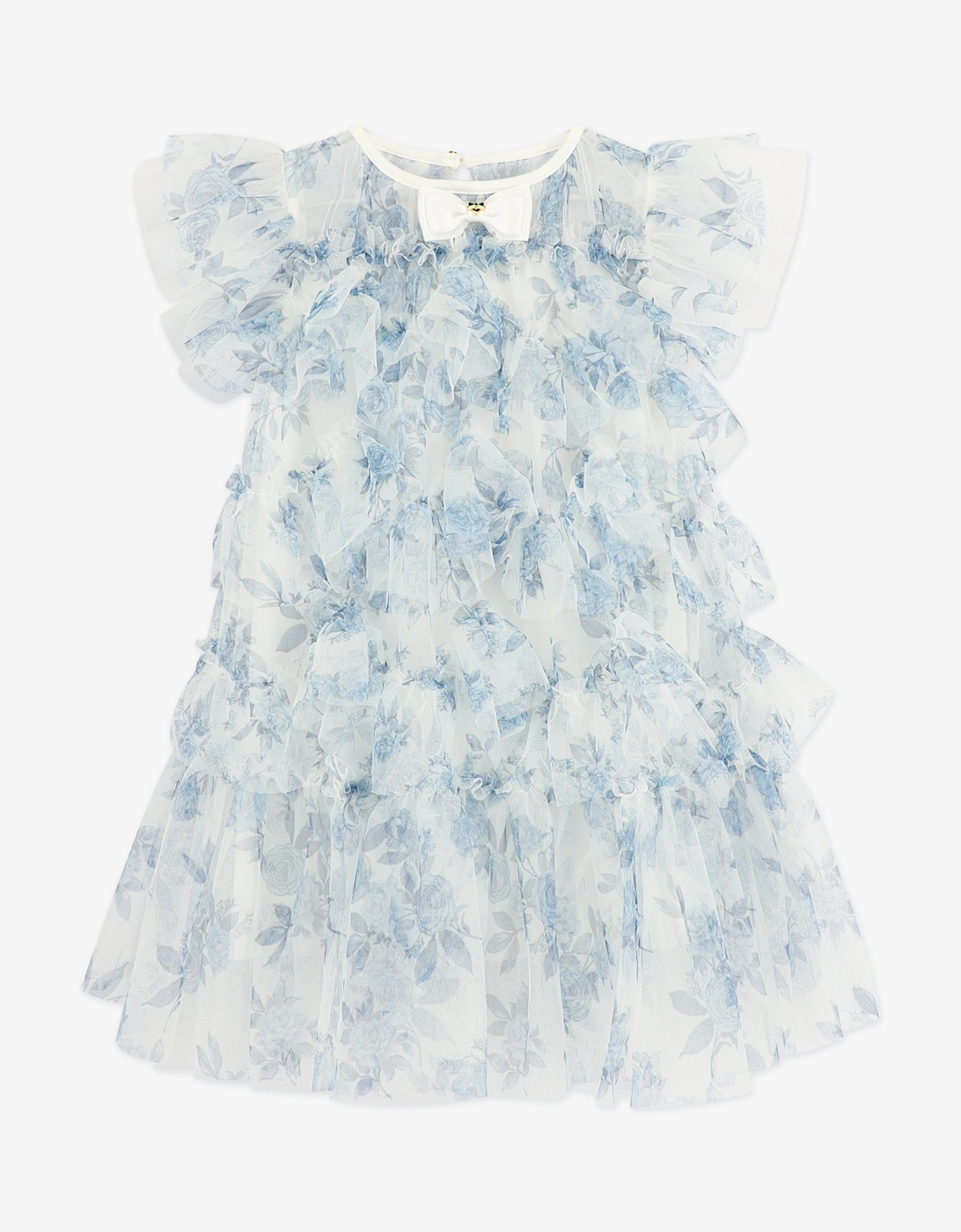 Angels Face Girls Etta Printed Tiered Tulle Dress in Blue, 6 of 5
