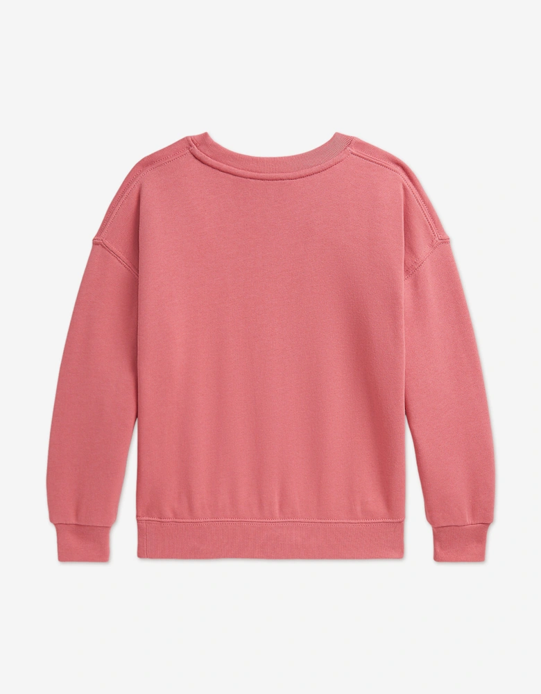 Girls Polo Bear Sweatshirt in Pink