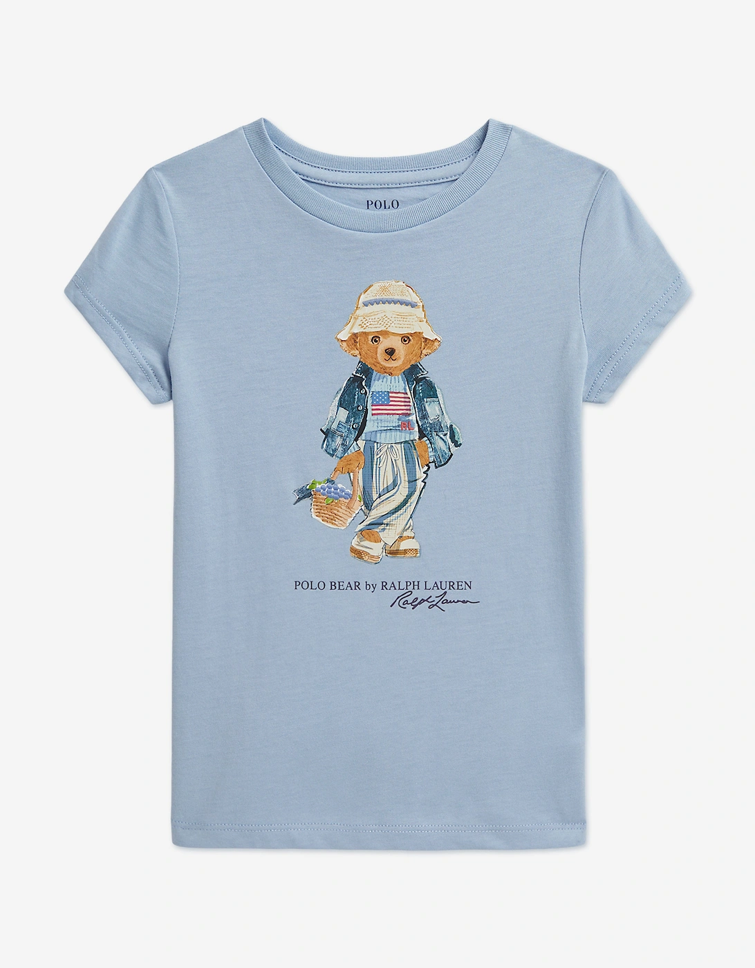 Girls Polo Bear T-Shirt in Blue, 5 of 4