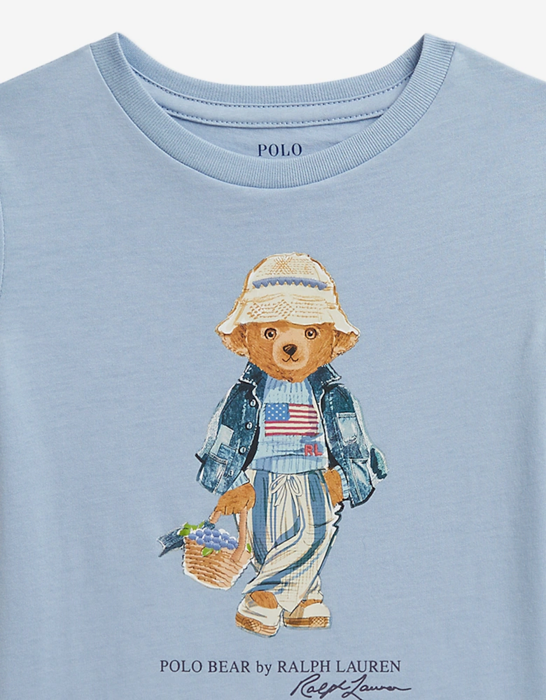 Girls Polo Bear T-Shirt in Blue