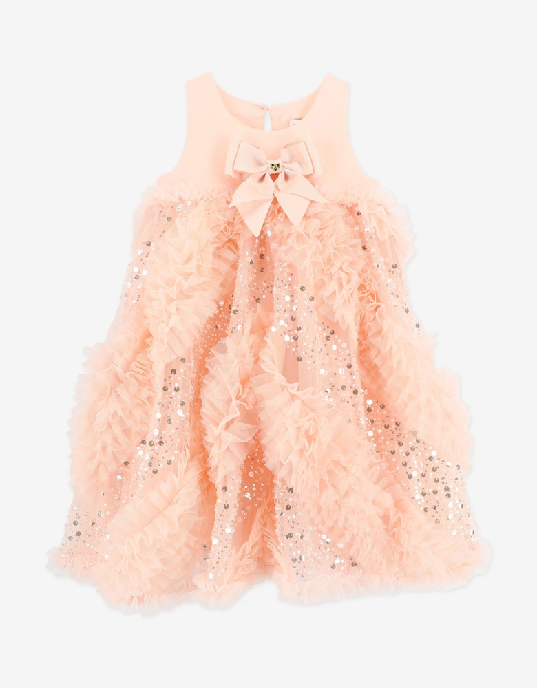 Angels Face Girls Dylas Ruffle Sequin Dress in Pink