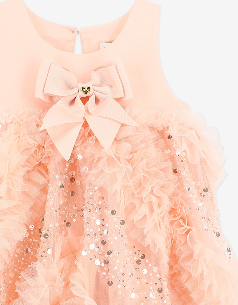 Angels Face Girls Dylas Ruffle Sequin Dress in Pink