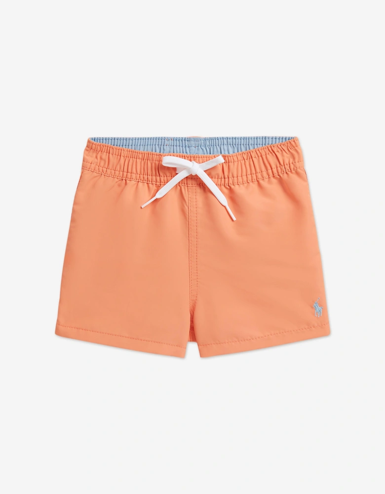Baby Boys Logo Swim Shorts in Orange