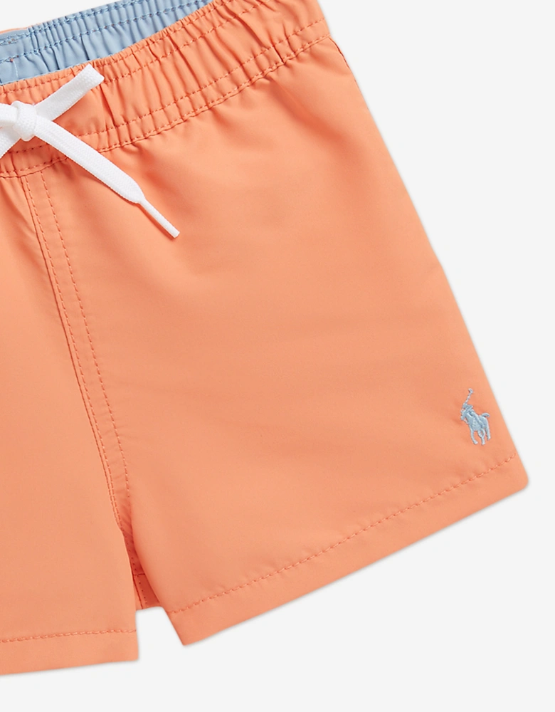 Baby Boys Logo Swim Shorts in Orange