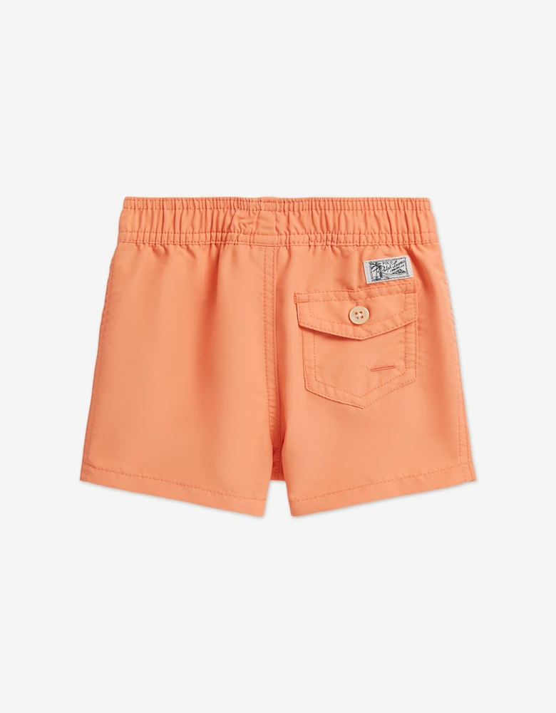 Baby Boys Logo Swim Shorts in Orange