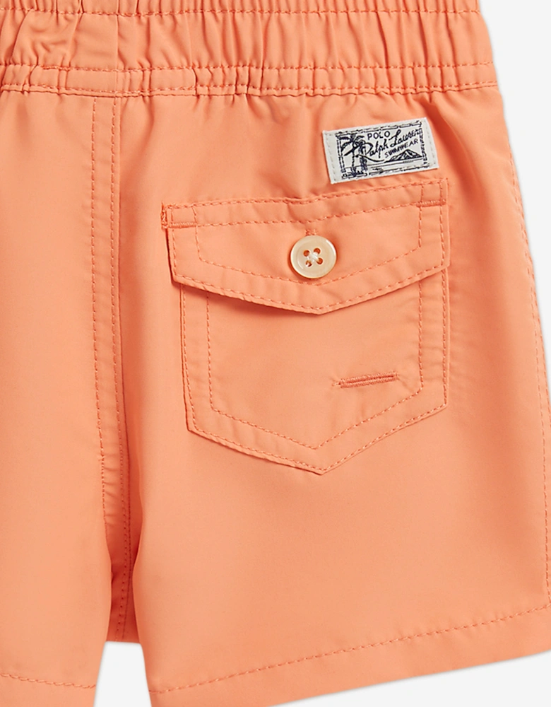 Baby Boys Logo Swim Shorts in Orange