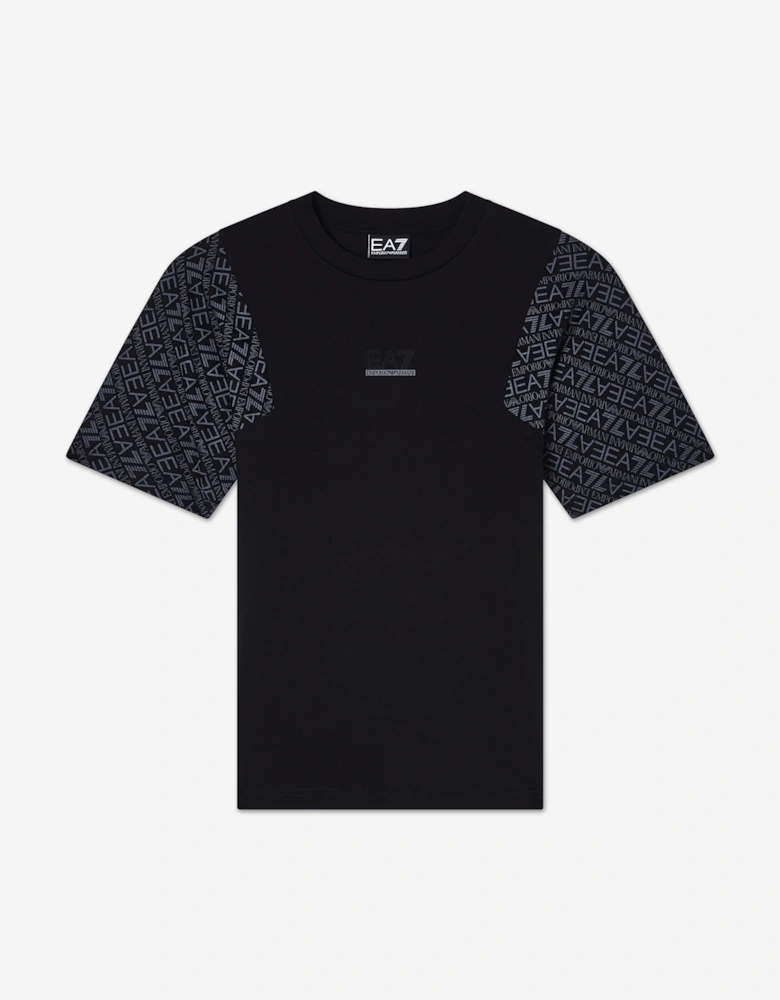 Emporio Armani Boys Monogram Logo T-Shirt in Black