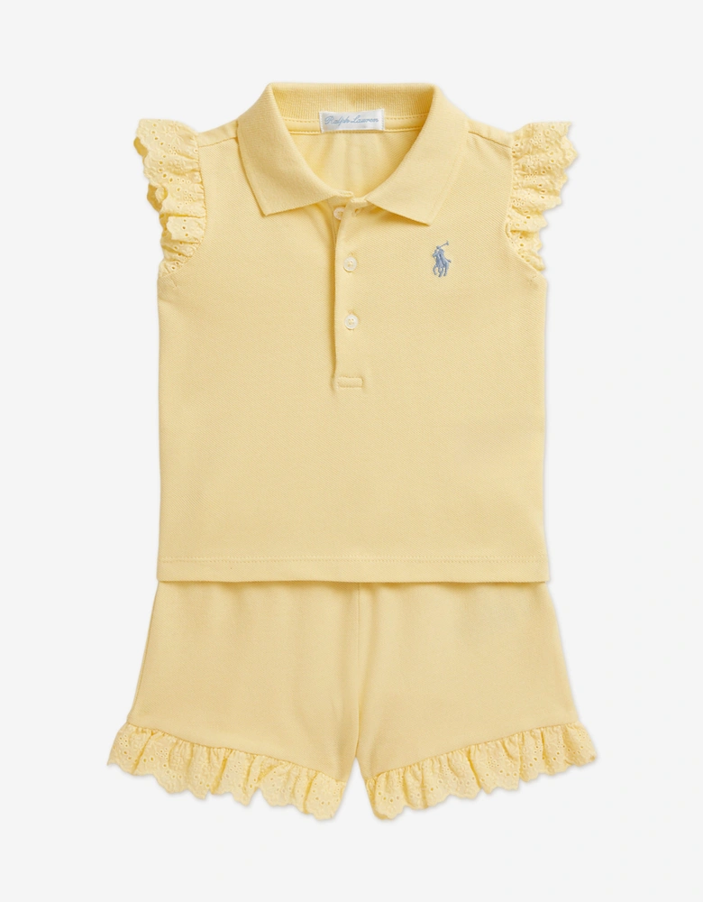 Baby Girls Logo Short Set in Yellow