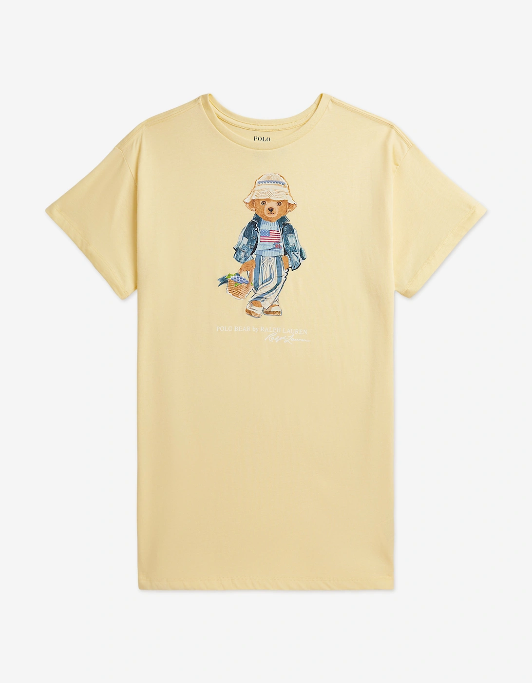 Girls Polo Bear Jersey Dress in Yellow, 5 of 4