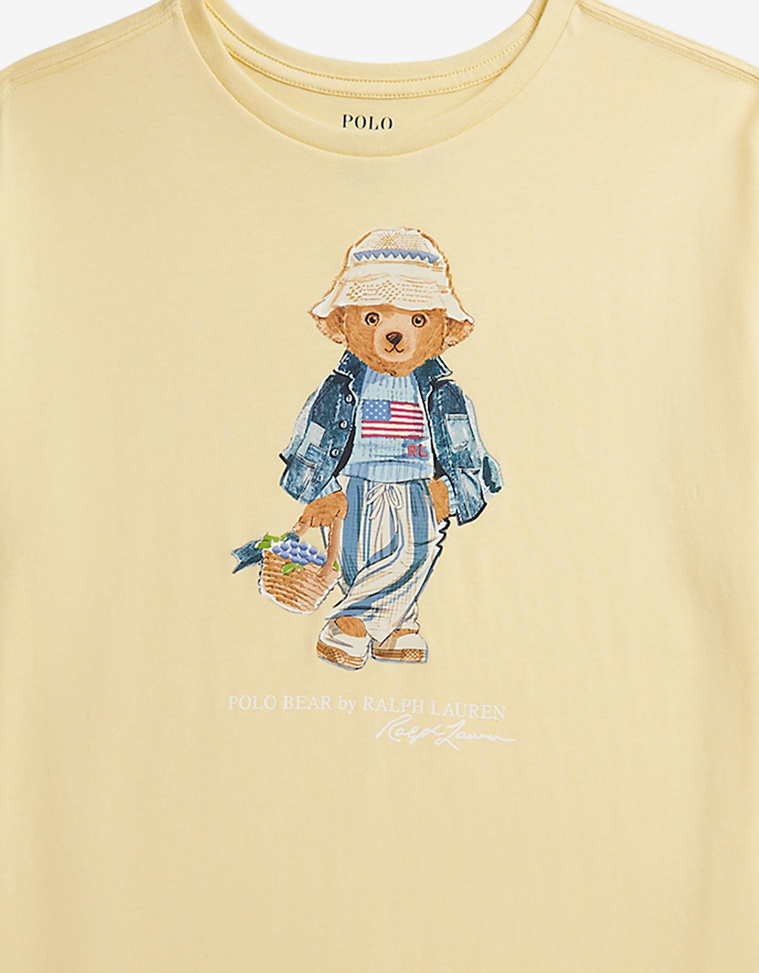 Girls Polo Bear Jersey Dress in Yellow