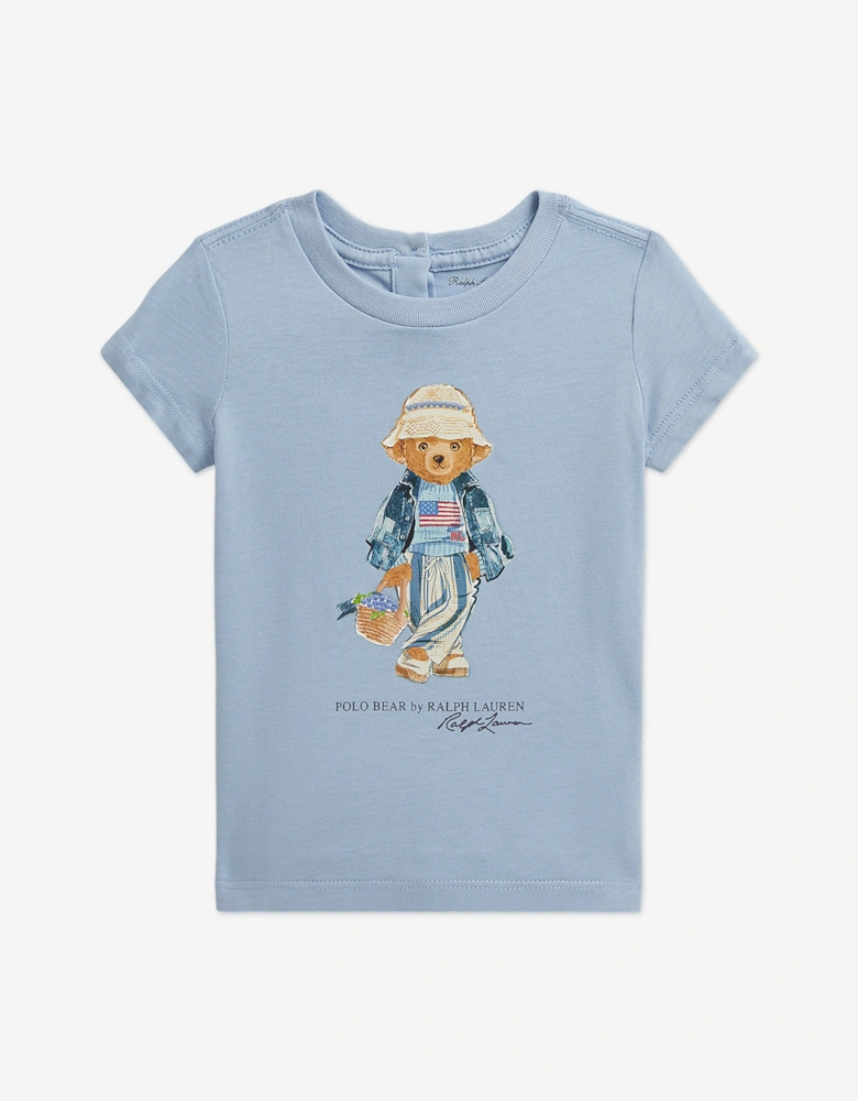 Baby Girls Polo Bear T-Shirt in Blue