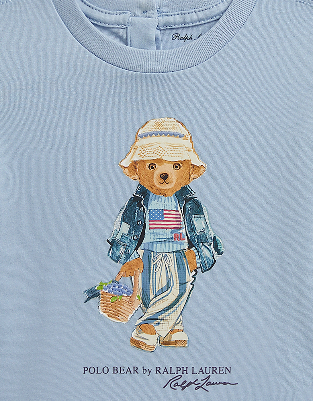 Baby Girls Polo Bear T-Shirt in Blue