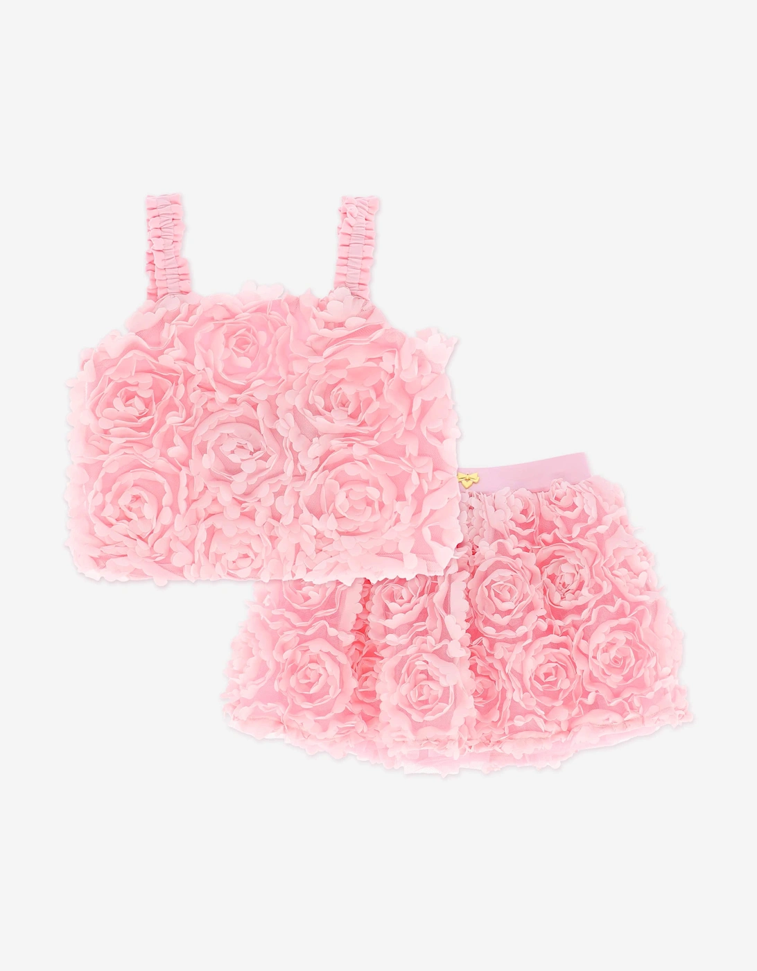 Angels Face Girls Blossom 3D Roses Skirt Set in Pink, 9 of 8
