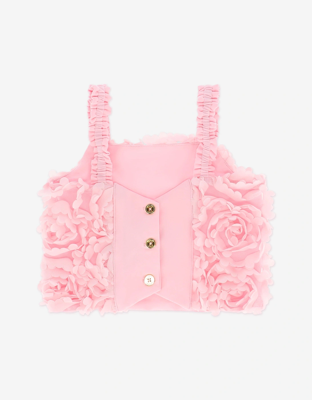 Angels Face Girls Blossom 3D Roses Skirt Set in Pink