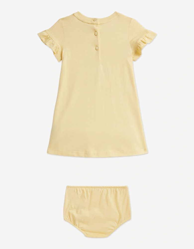Baby Girls Polo Bear Jersey Dress in Yellow
