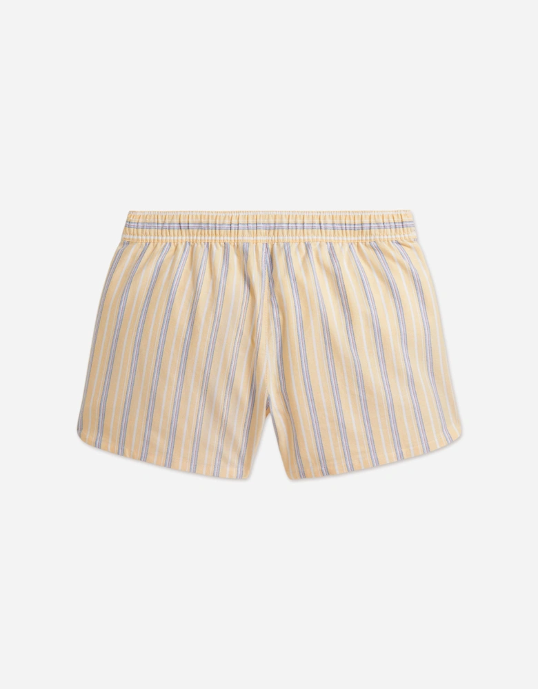 Girls Striped Oxford Shorts in Yellow