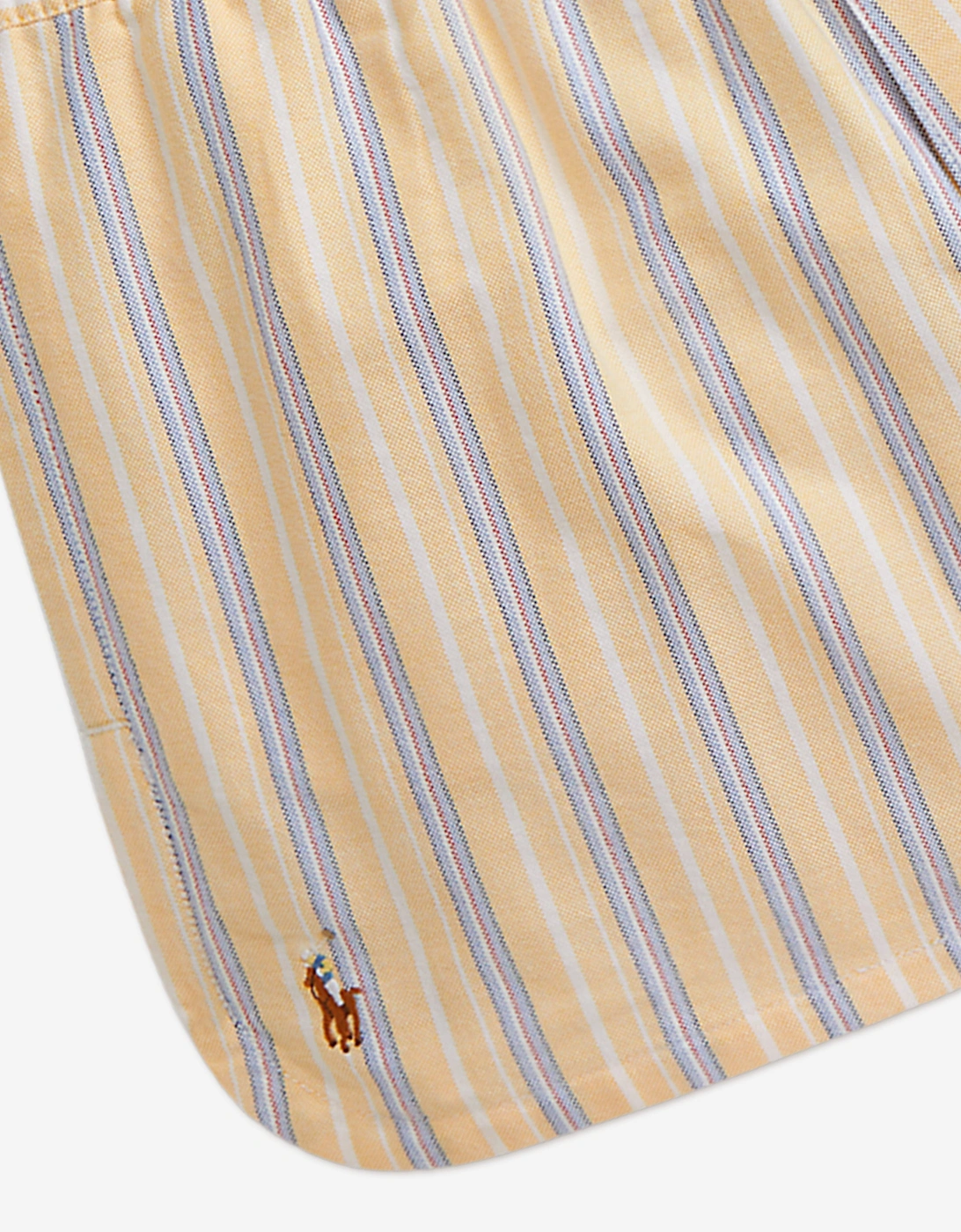 Girls Striped Oxford Shorts in Yellow