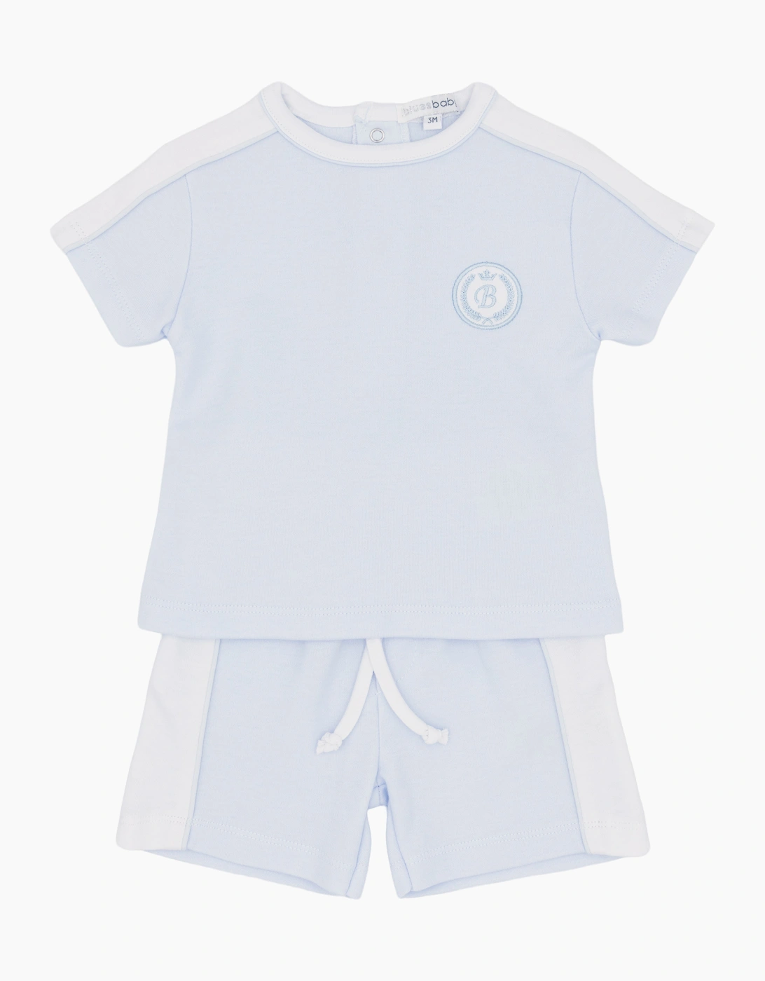 Boys Pale Blue Sporty Jersey Short Set, 3 of 2