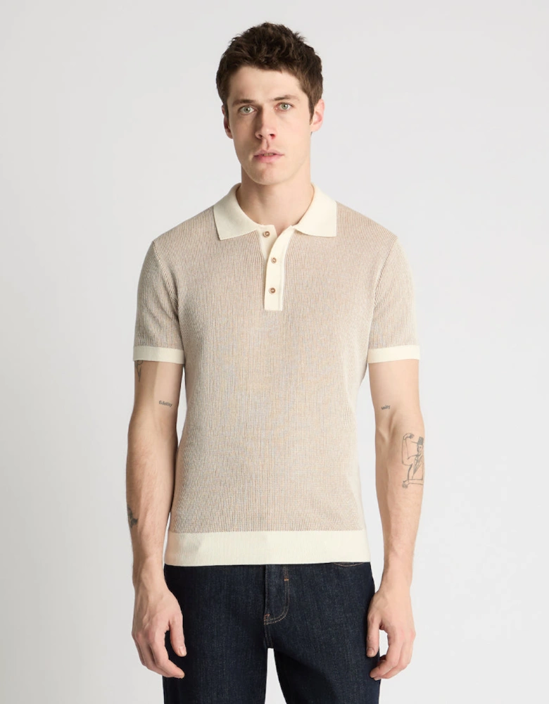 Knitted Polo 58838 92 Beige