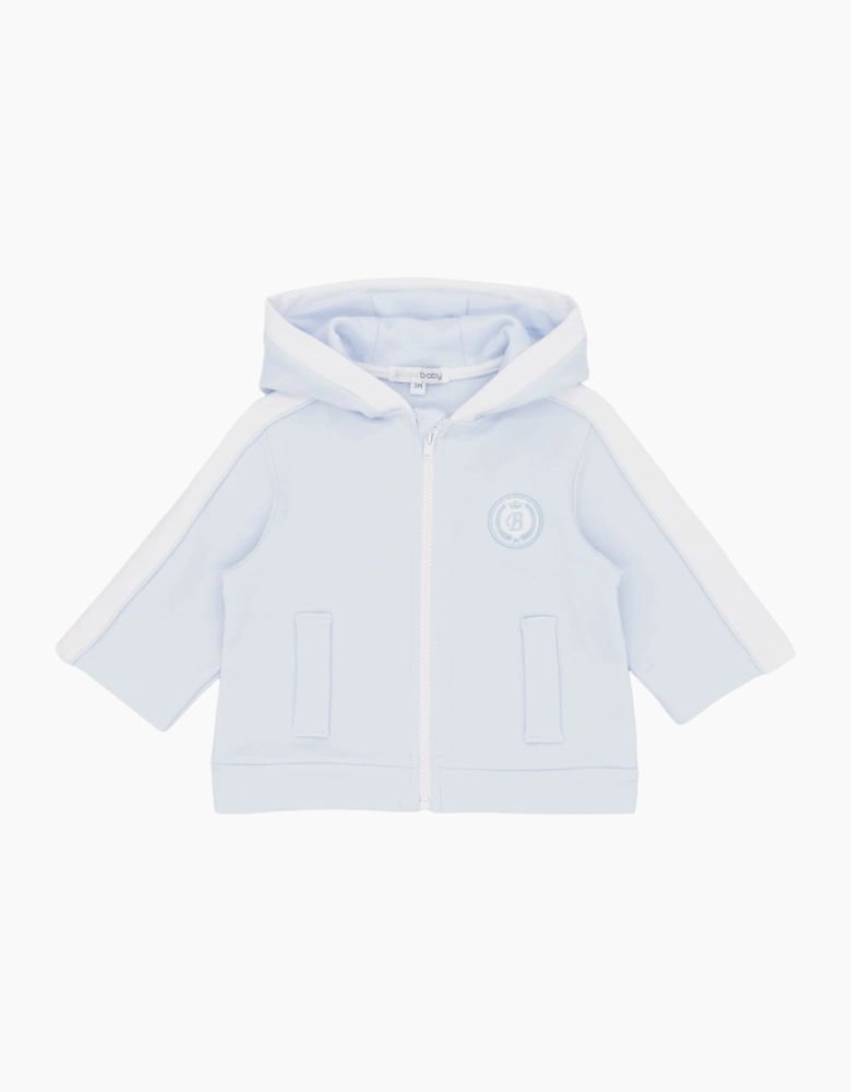 Boys Pale Blue Sporty Jersey Jacket