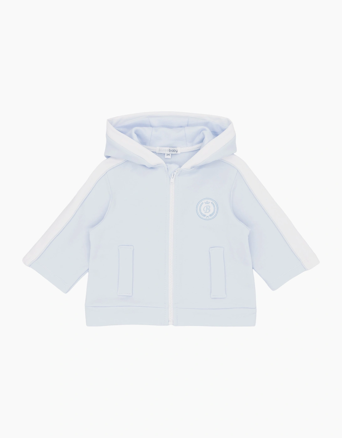 Boys Pale Blue Sporty Jersey Jacket, 2 of 1
