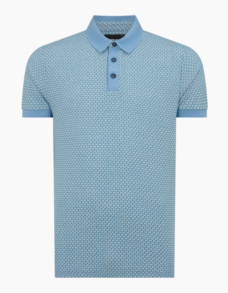Patterned Jaquard Polo 23 Blue
