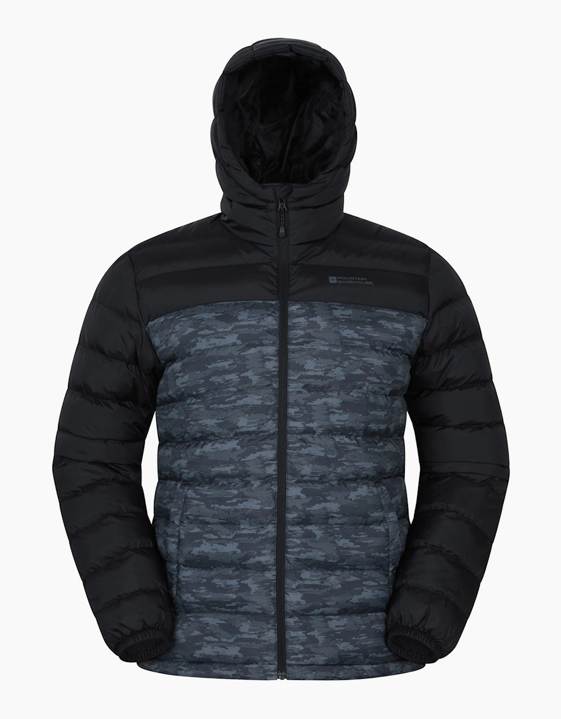 Mountain Warehouse Men's Black Seasons Ii Camo Padded Jacket - Size: Regular/36