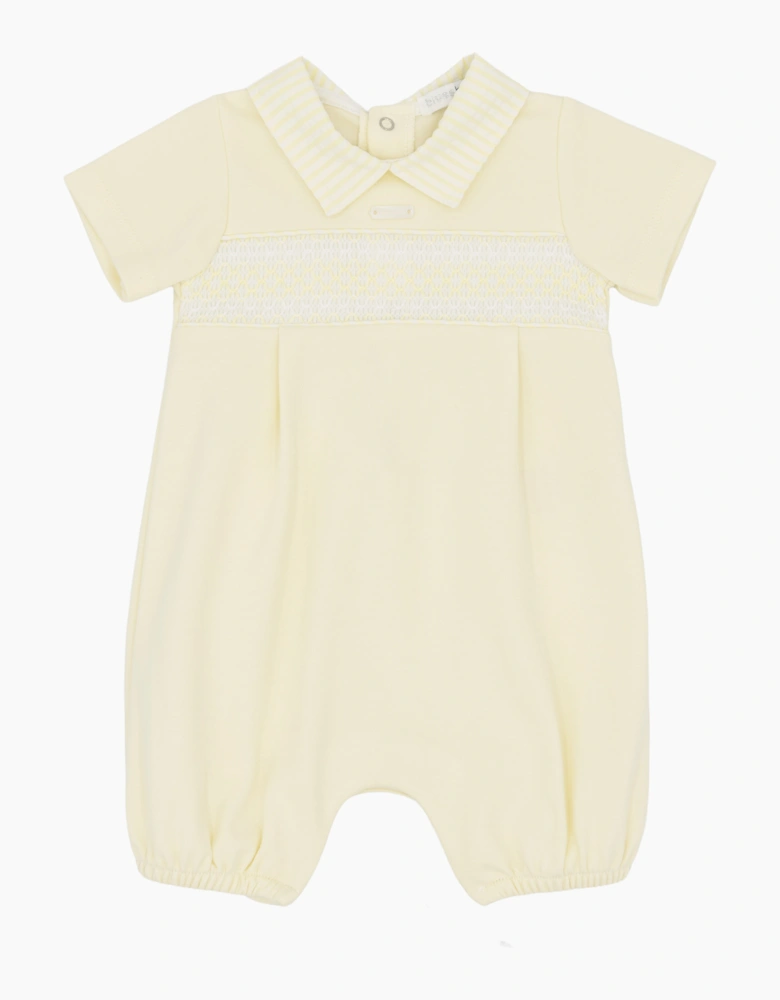 Boys Lemon Yellow Jersey Smock Romper