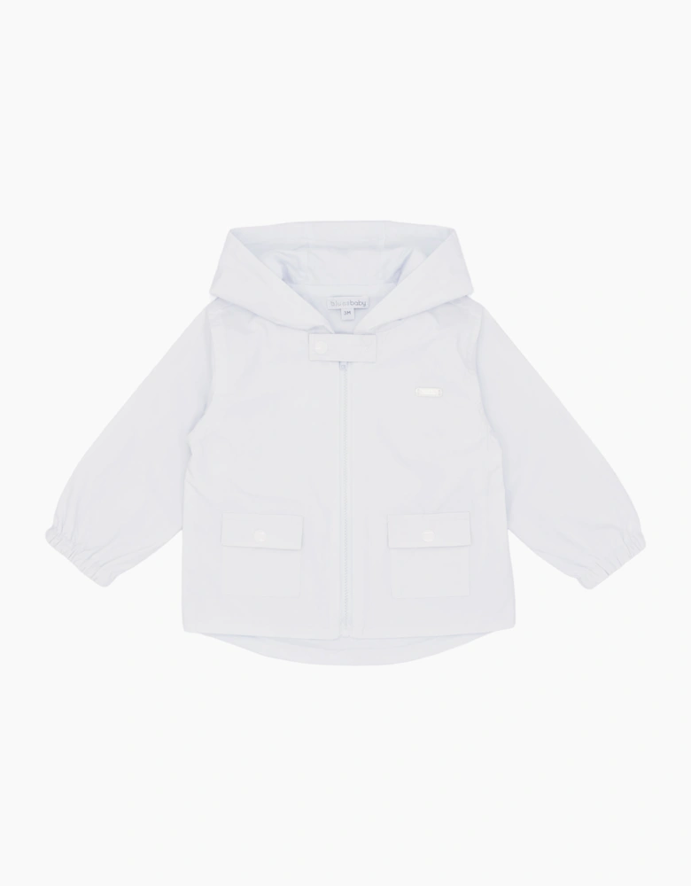 Boys White Soft Cotton Summer Jacket